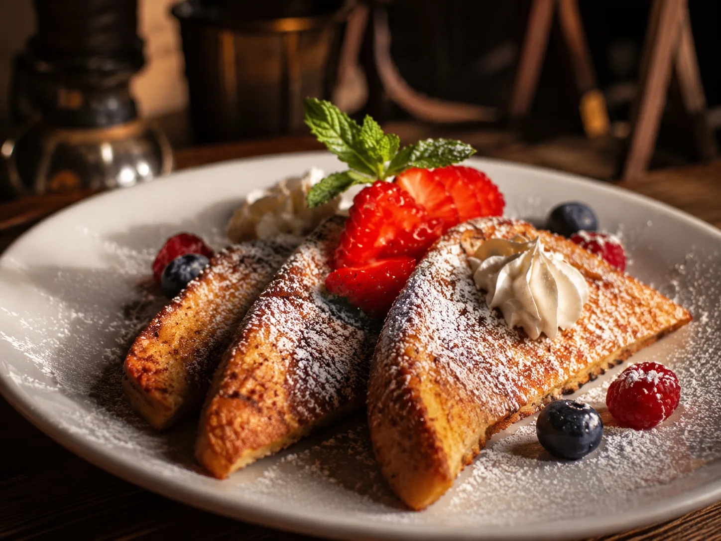 French toast with berries at Montez